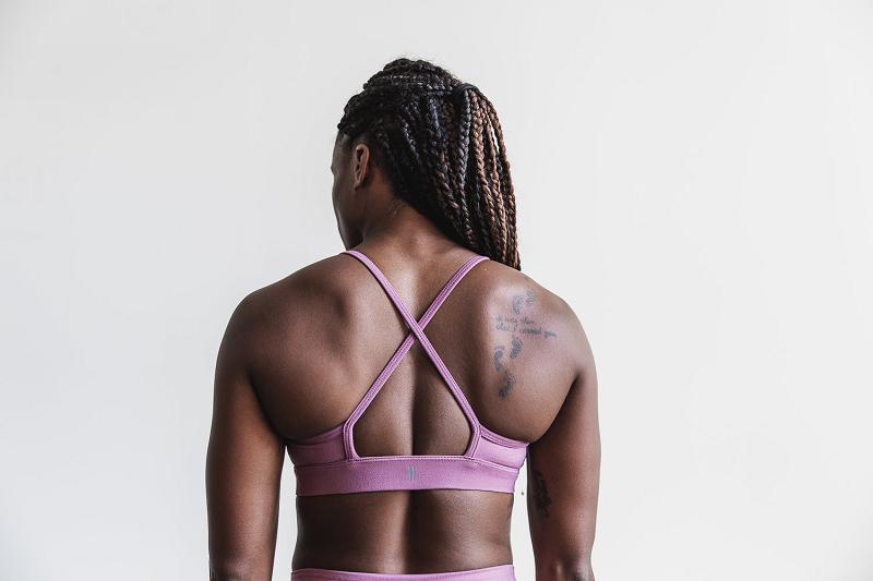 Pink Nobull High-Neck Sports Bra (MATTE) Women's Sports Bra | CA C2238T